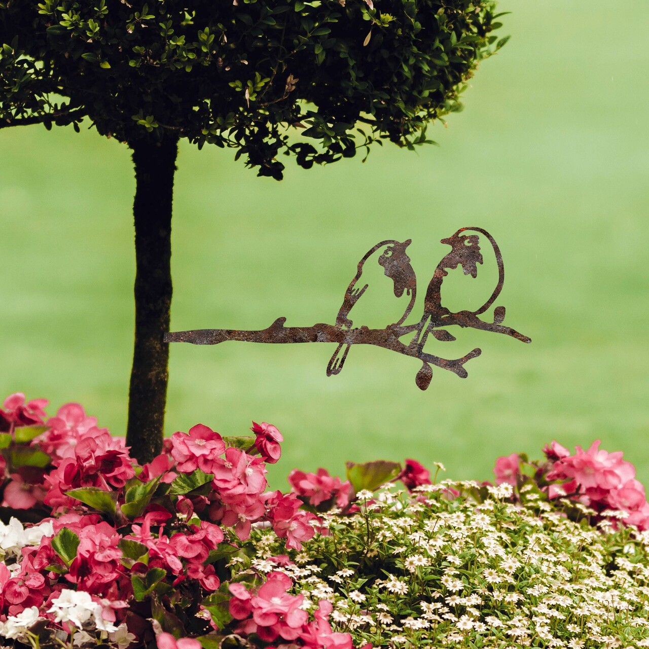 Obiect decorativ de grădină, Bird On The Branch 06, 50x20 cm, Maro - imagine 7